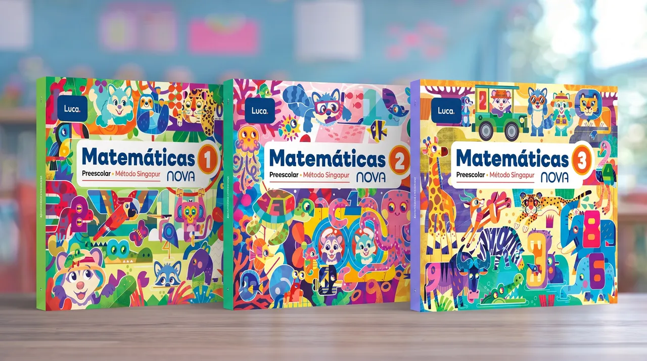 Libros de Matemáticas NOVA — Preescolar, método Singapur — Luca
