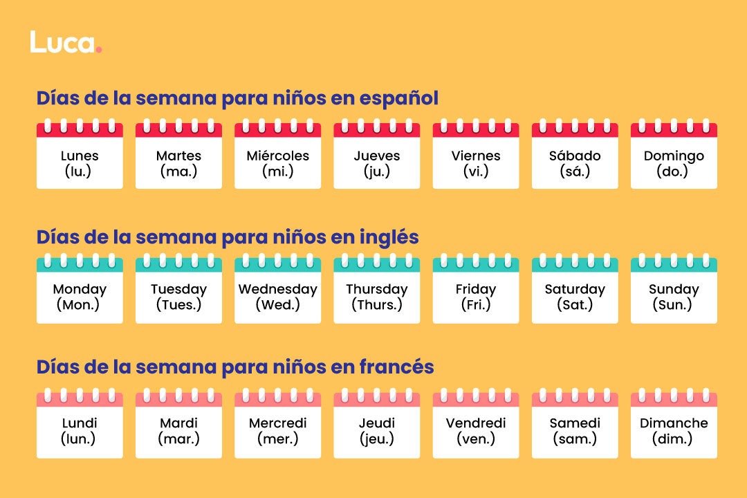 días de la semana para niños