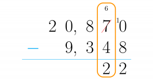 cómo resolver una resta de decimales